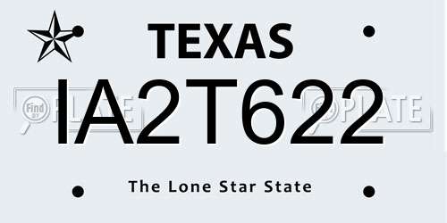 IA2T622 Texas License Plate