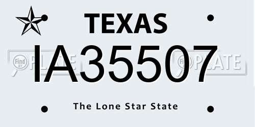 IA35507 Texas License Plate
