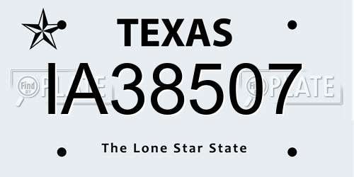 IA38507 Texas License Plate