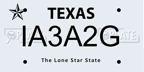 IA3A2G Texas License Plate