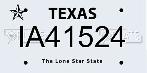 IA41524 Texas License Plate