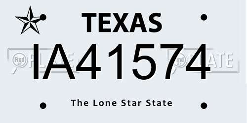 IA41574 Texas License Plate