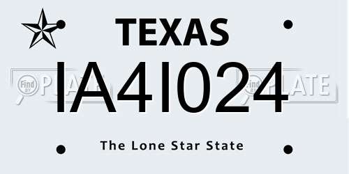 IA4I024 Texas License Plate