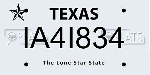 IA4I834 Texas License Plate