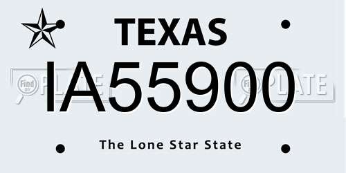 IA55900 Texas License Plate