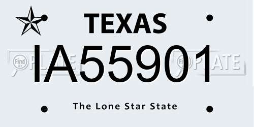 IA55901 Texas License Plate