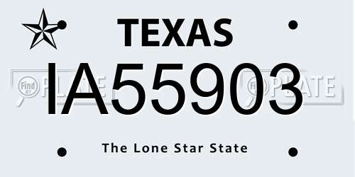 IA55903 Texas License Plate