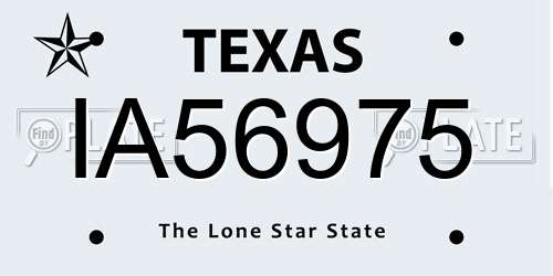 IA56975 Texas License Plate