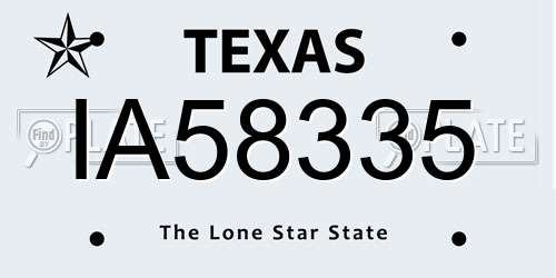 IA58335 Texas License Plate