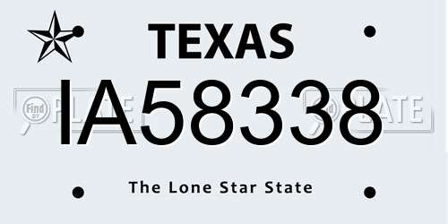 IA58338 Texas License Plate