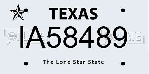 IA58489 Texas License Plate