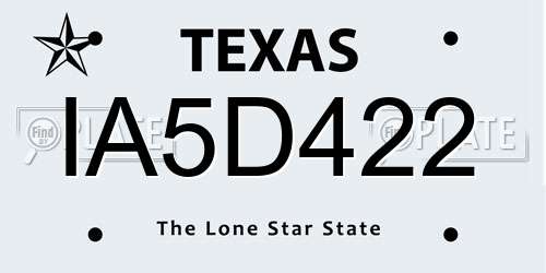 IA5D422 Texas License Plate