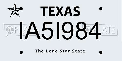 IA5I984 Texas License Plate