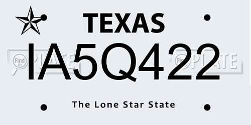 IA5Q422 Texas License Plate