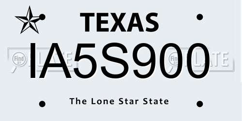 IA5S900 Texas License Plate