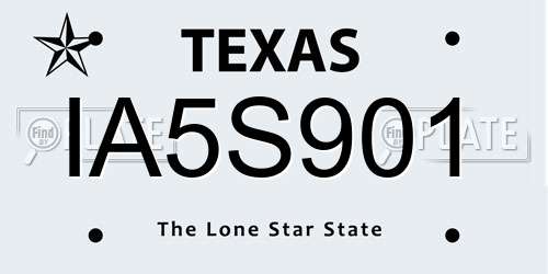 IA5S901 Texas License Plate