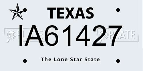 IA61427 Texas License Plate