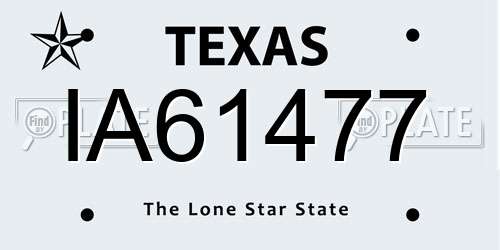 IA61477 Texas License Plate