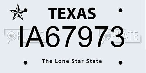 IA67973 Texas License Plate
