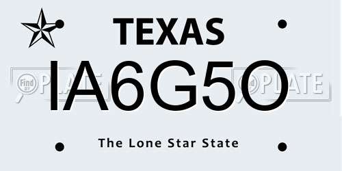 IA6G5O Texas License Plate