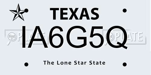 IA6G5Q Texas License Plate