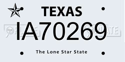 IA70269 Texas License Plate