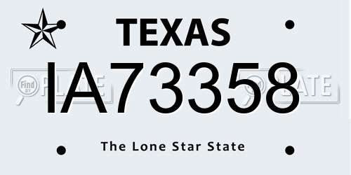 IA73358 Texas License Plate