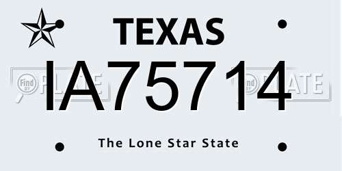 IA75714 Texas License Plate