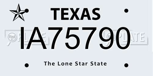 IA75790 Texas License Plate
