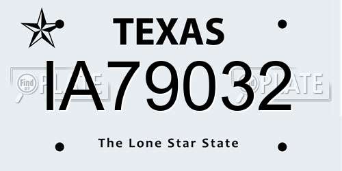 IA79032 Texas License Plate