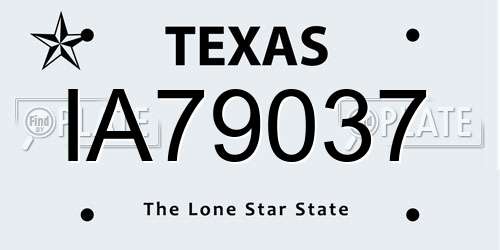 IA79037 Texas License Plate