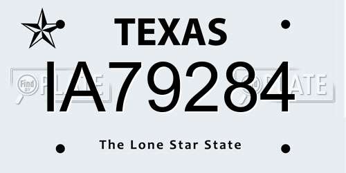 IA79284 Texas License Plate