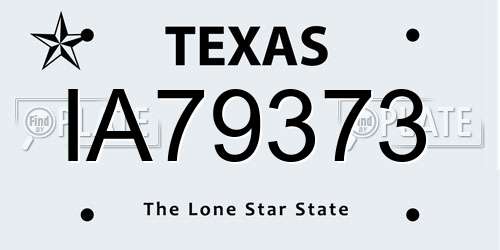 IA79373 Texas License Plate
