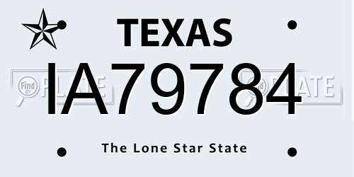 IA79784 Texas License Plate