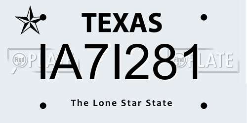 IA7I281 Texas License Plate