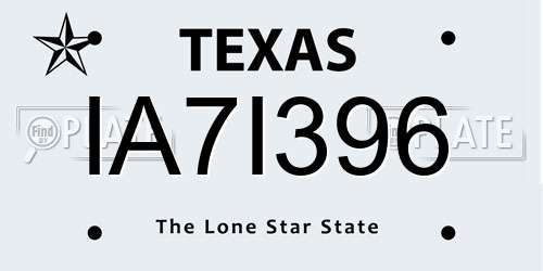 IA7I396 Texas License Plate