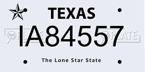 IA84557 Texas License Plate