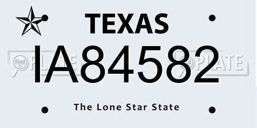 IA84582 Texas License Plate