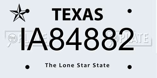 IA84882 Texas License Plate