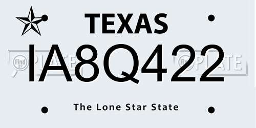 IA8Q422 Texas License Plate
