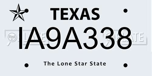 IA9A338 Texas License Plate