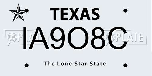 IA9O8C Texas License Plate