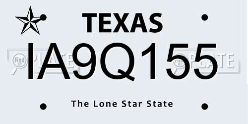 IA9Q155 Texas License Plate