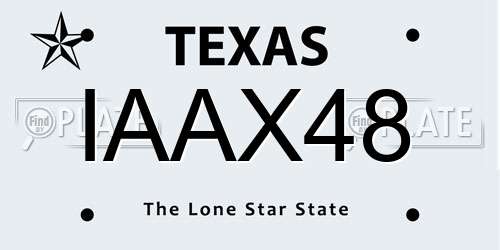 IAAX48 Texas License Plate