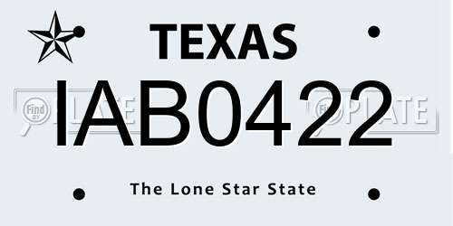 IAB0422 Texas License Plate