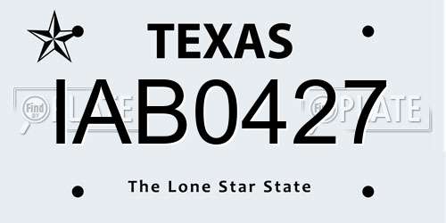 IAB0427 Texas License Plate