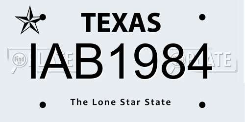 IAB1984 Texas License Plate