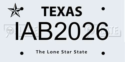 IAB2026 Texas License Plate