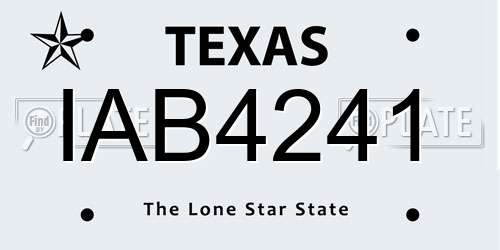 IAB4241 Texas License Plate
