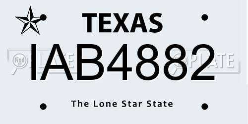 IAB4882 Texas License Plate